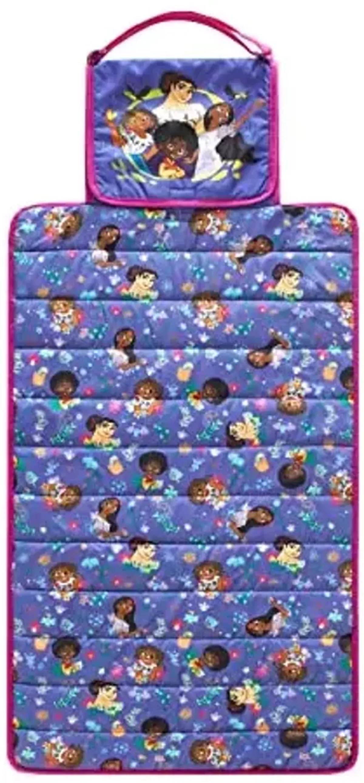 Disney Encanto Portable Travel Slumber Cushioned Play Mat with Built in Pillow, 46"x26", Ages3+