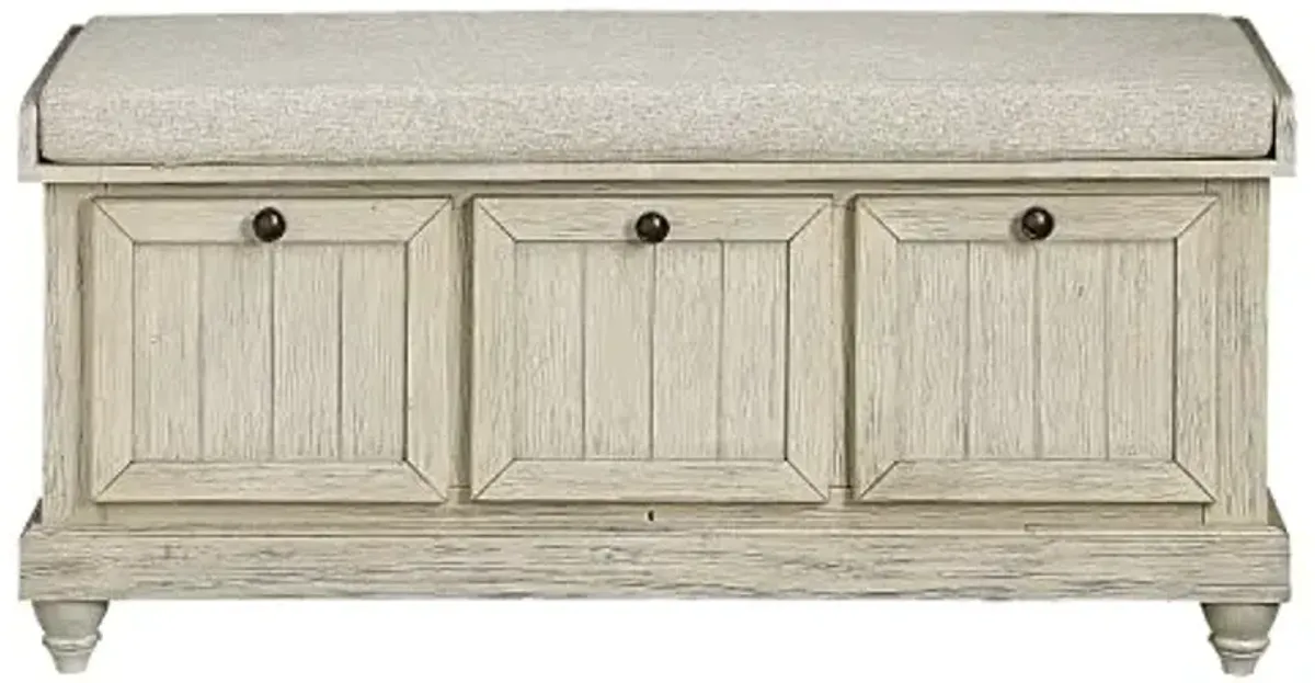Lexicon Berryessa Lift-Top Storage Bench, Distressed White