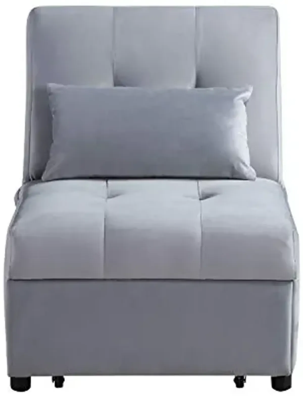 Lexicon Girard 4-in-1 Storage Ottoman Bench Sleeper Bed, Gray