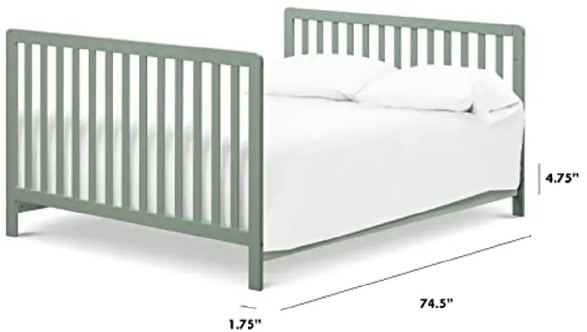 CARTER'S BY DAVINCI Hidden Hardware Twin/Full-Size Bed Conversion Kit (M5789) in Light Sage