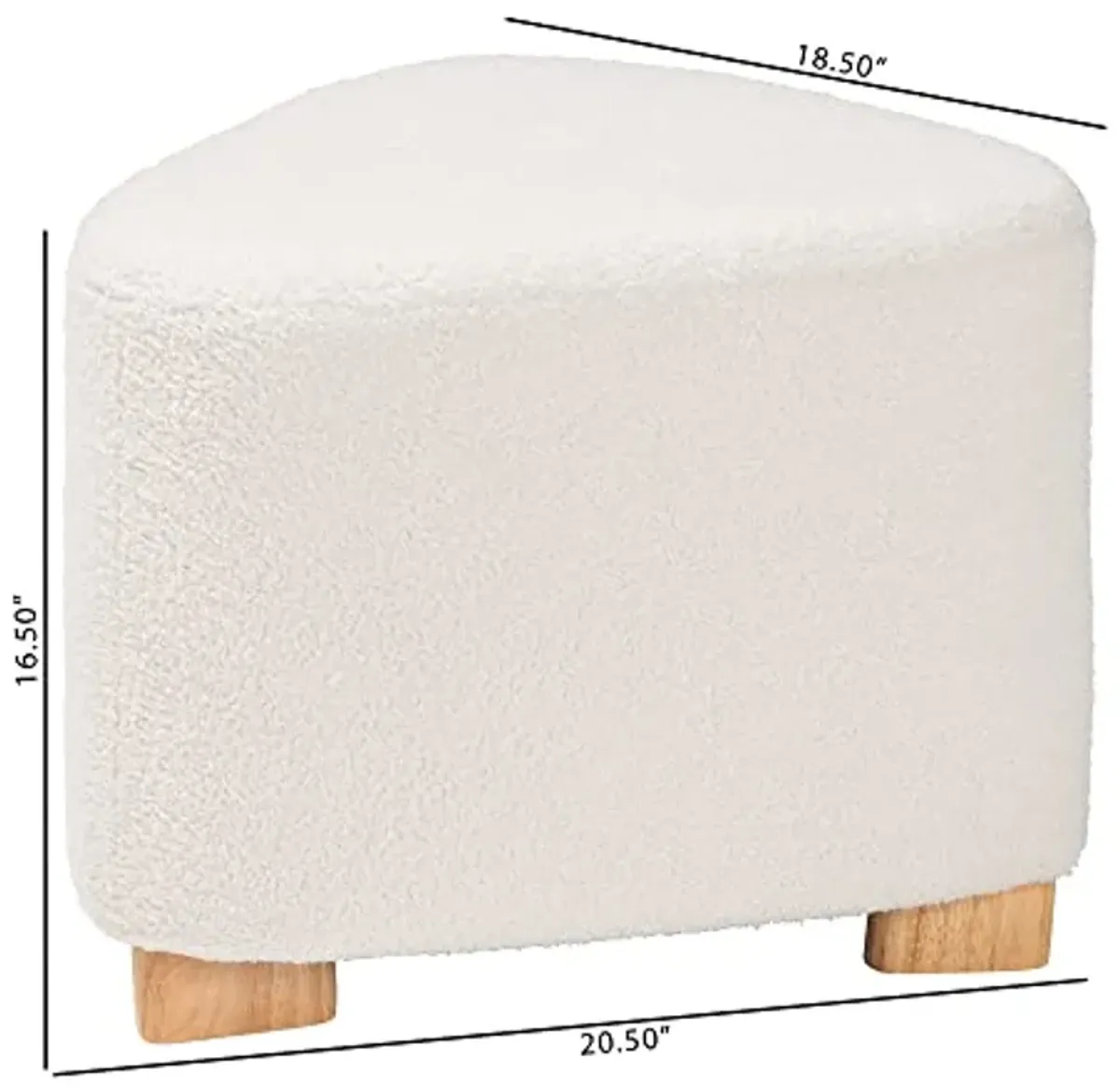 Baxton Studio Brielle Ottoman, One Size, Ivory