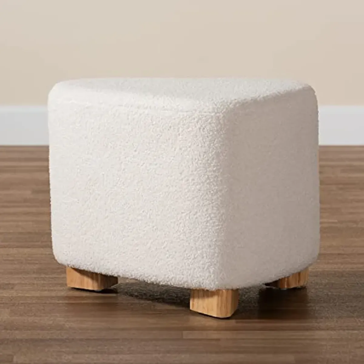 Baxton Studio Brielle Ottoman, One Size, Ivory