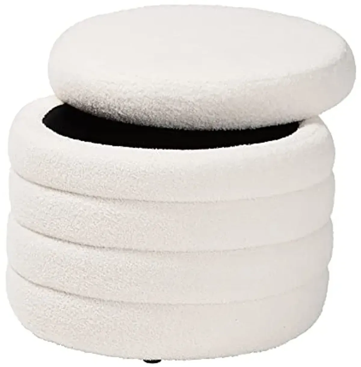 Baxton Studio Tabitha Ottoman, One Size, Ivory