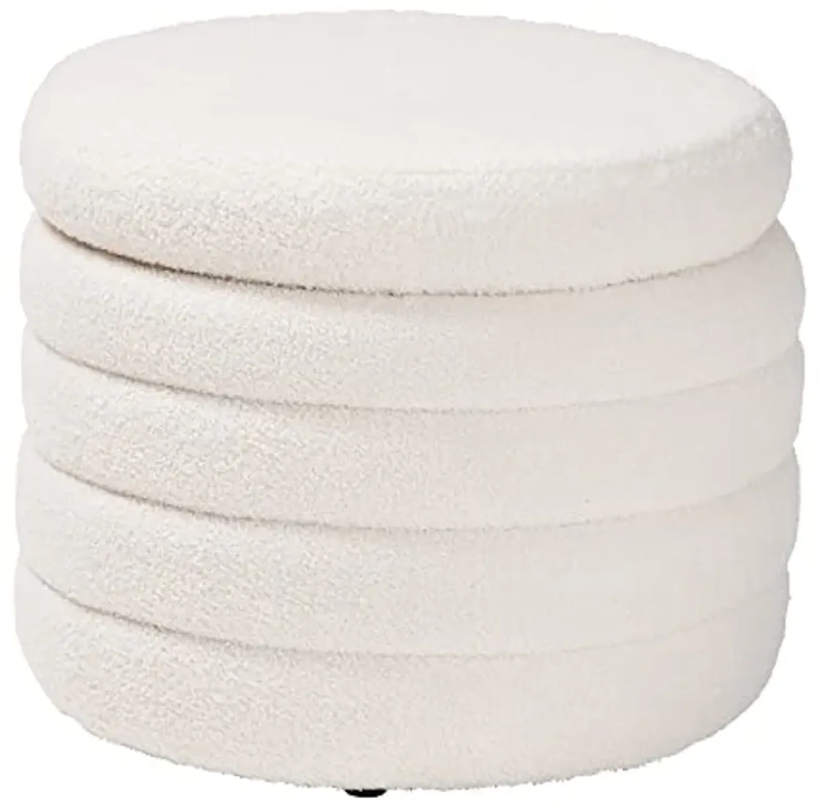 Baxton Studio Tabitha Ottoman, One Size, Ivory