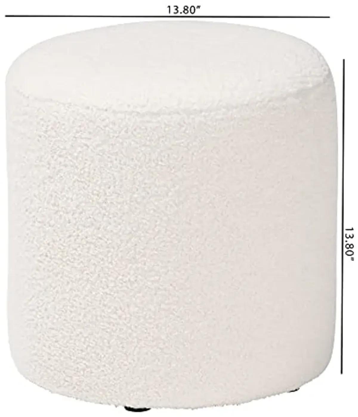 Baxton Studio Tori Ottoman, One Size, Ivory