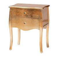 Baxton Studio Patrice End Table, 2-Drawer, Gold