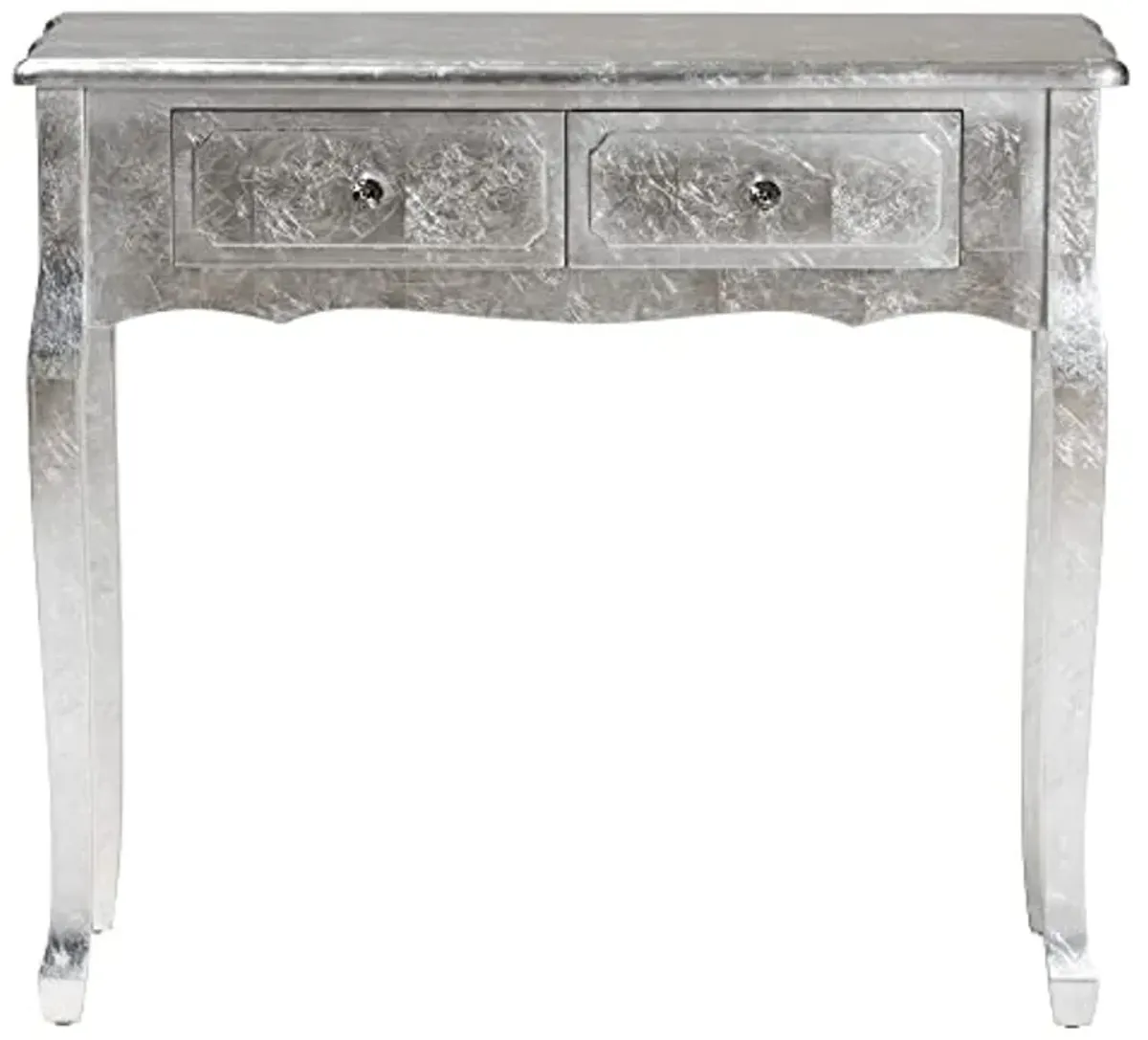 Baxton Studio Newton Console Table, 2-Drawer, Silver