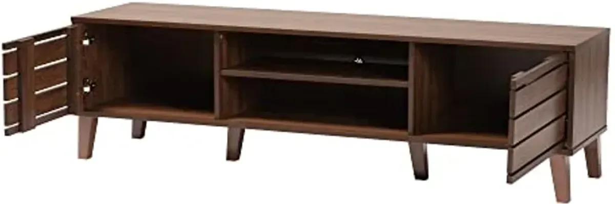 Baxton Studio Teresina TV Stand, 2-Door, Walnut Brown