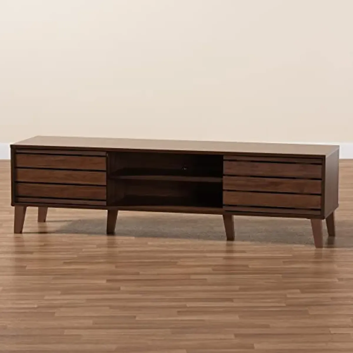 Baxton Studio Teresina TV Stand, 2-Door, Walnut Brown