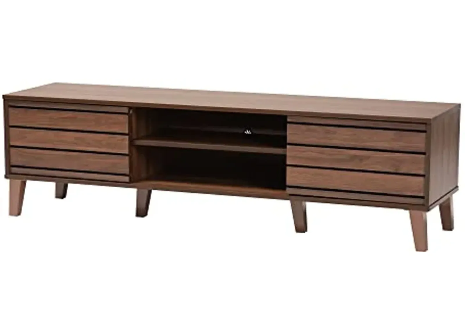 Baxton Studio Teresina TV Stand, 2-Door, Walnut Brown