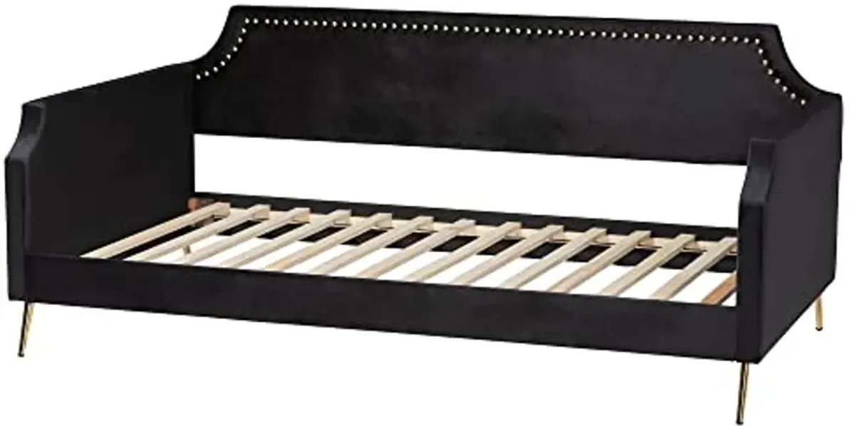 Baxton Studio Pita Daybed, Twin, Black/Gold