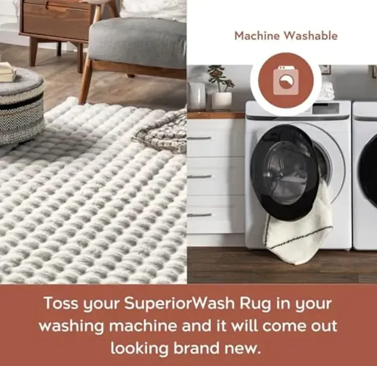nuLOOM 2' x 8' Cozy Plush SuperiorWash Area Rug, Machine Washable, Non-Slip, Soft Fluffy Shag Carpet for Living Room Bedroom Kids Room Nursery Home Decor, Jeni White