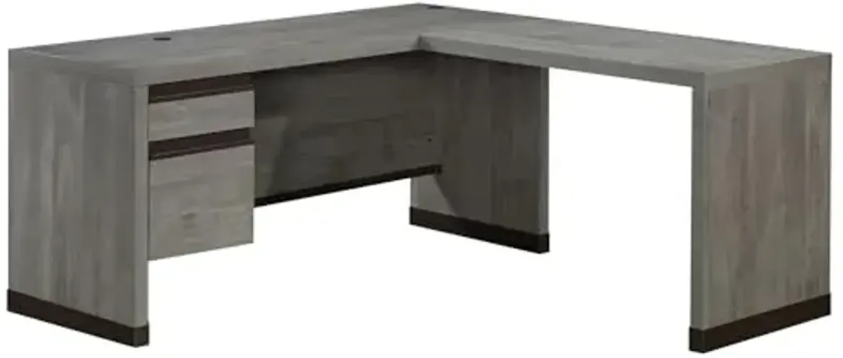 Sauder Manhattan Gate Engineered Wood L-Shaped Desk in Mystic Oak