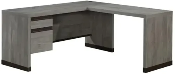 Sauder Manhattan Gate Engineered Wood L-Shaped Desk in Mystic Oak