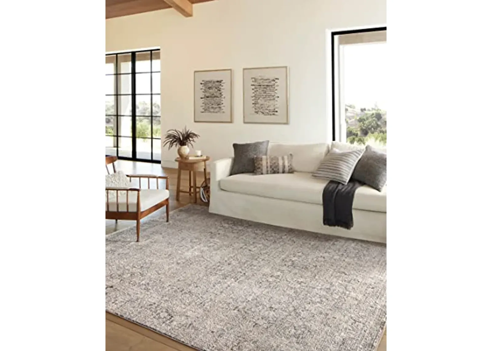 Loloi Amber Lewis Alie Collection ALE-01 Stone/Mist 2'-7'' x 7'-9'', .13'' Pile Height, Runner Rug