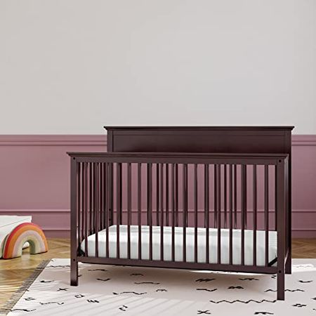 Storkcraft Horizon 5-in-1 Convertible Crib (Espresso) - Converts from Baby Crib to Toddler Bed, Daybed and Full-Size Bed, Fits Standard Full-Size Crib Mattress, Adjustable Mattress Support Base