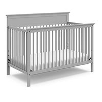 Storkcraft Horizon 5-in-1 Convertible Crib (Pebble Gray) - Converts from Baby Crib to Toddler Bed, Daybed and Full-Size Bed, Fits Standard Full-Size Crib Mattress, Adjustable Mattress Support Base