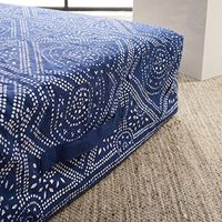 Safavieh Home Collection Valenti Navy/White Bohemian Moroccan Tribal 18-inch Square Insert Floor Pillow, 18" x 18"