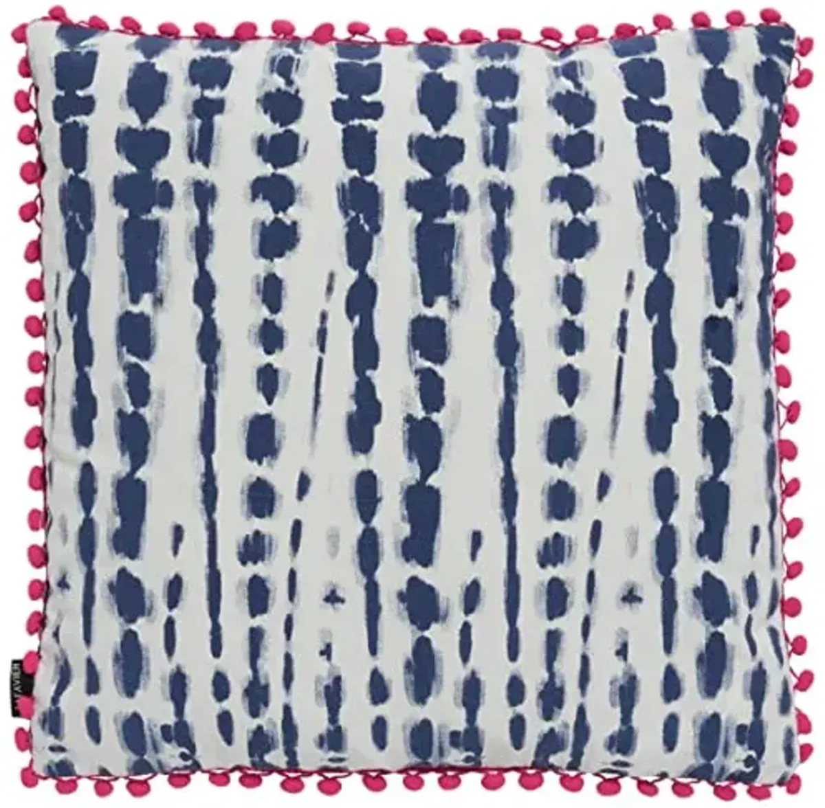 SAFAVIEH Home Collection Atalia Boho Pink/Cream/Navy Pom 20-inch Square Insert Pillow, 20" x 20"