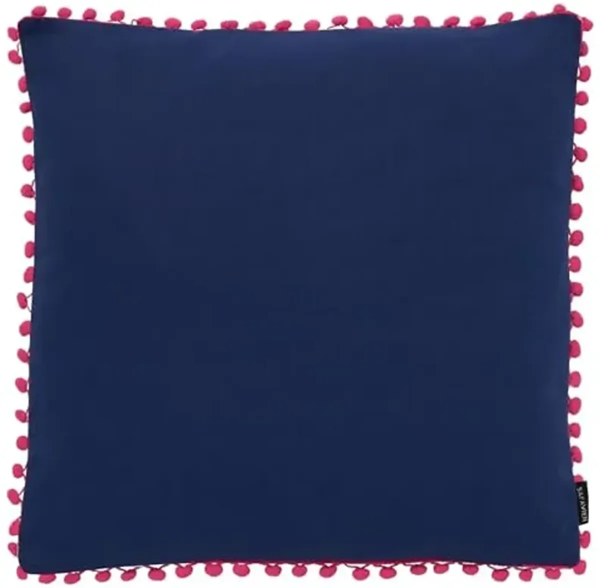 SAFAVIEH Home Collection Atalia Boho Pink/Cream/Navy Pom 20-inch Square Insert Pillow, 20" x 20"