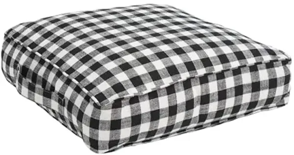 SAFAVIEH Home Collection Nonnie Black/White Gingham 22-inch Square Insert Floor Pillow, 22" x 22"