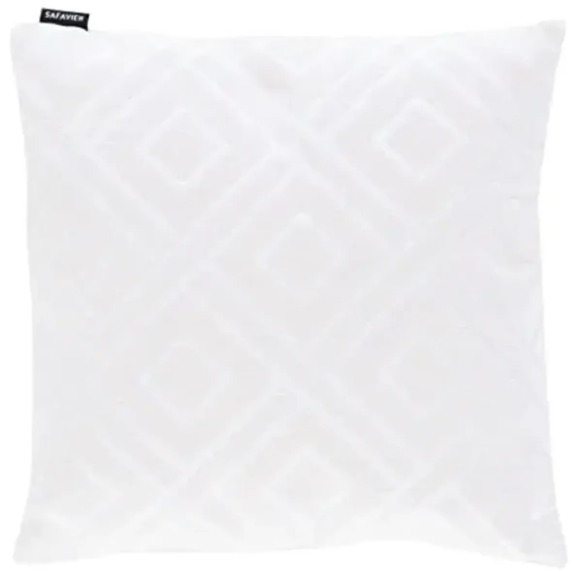 SAFAVIEH Home Collection Triska Ivory Geometric 18-inch Square Insert Pillow, 18" x 18"