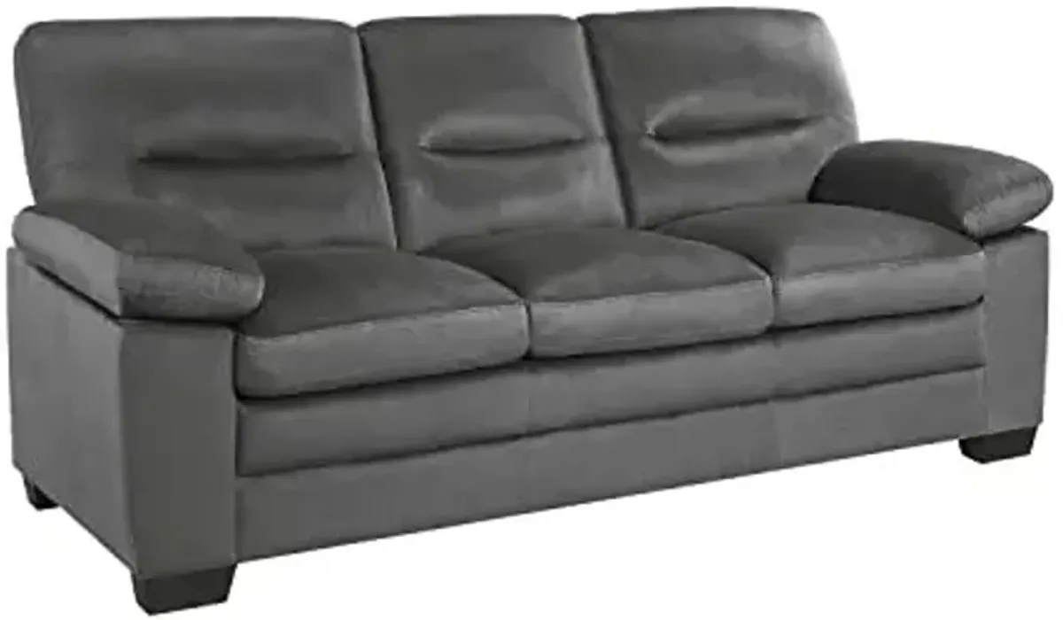 Lexicon 84" Sofa, Comfy Modern Sofa with Pillow-Top Arms, 3-Seater Sofa, Couch for Living Room Apartment Lounge, Solid and Easy to Assemble, Dark Gray