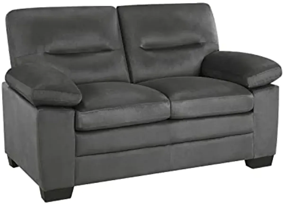 Lexicon 63" Sofa, Comfy Modern Sofa with Pillow-Top Arms, Couch for Living Room Apartment Lounge, Solid and Easy to Assemble, 2-Seater Couch, Dark Gray​