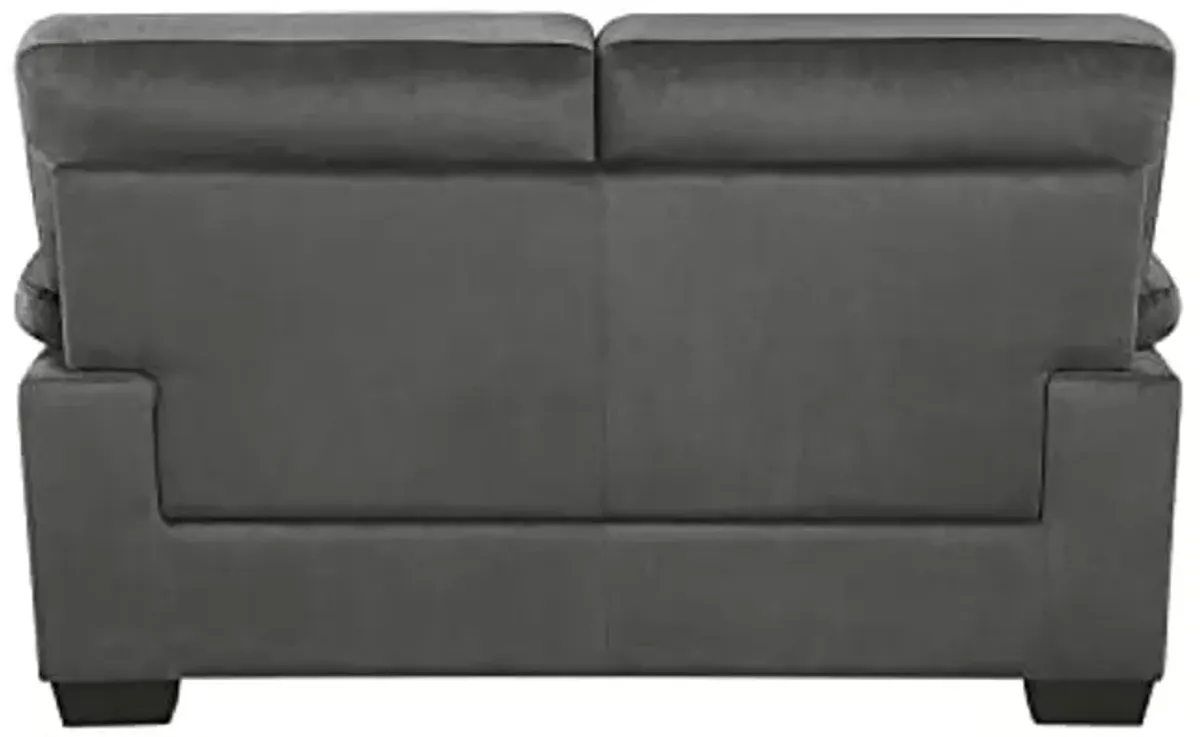 Lexicon 63" Sofa, Comfy Modern Sofa with Pillow-Top Arms, Couch for Living Room Apartment Lounge, Solid and Easy to Assemble, 2-Seater Couch, Dark Gray​