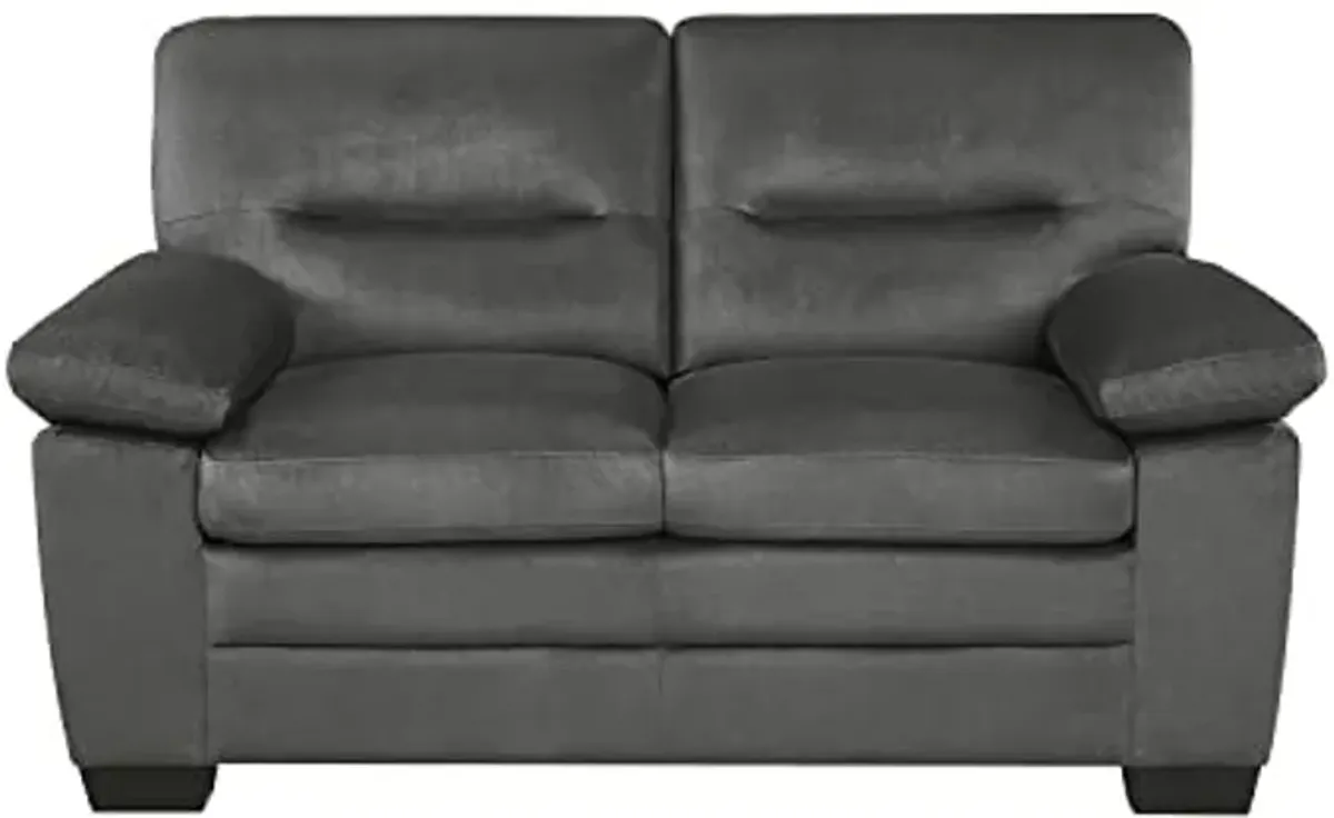 Lexicon 63" Sofa, Comfy Modern Sofa with Pillow-Top Arms, Couch for Living Room Apartment Lounge, Solid and Easy to Assemble, 2-Seater Couch, Dark Gray​