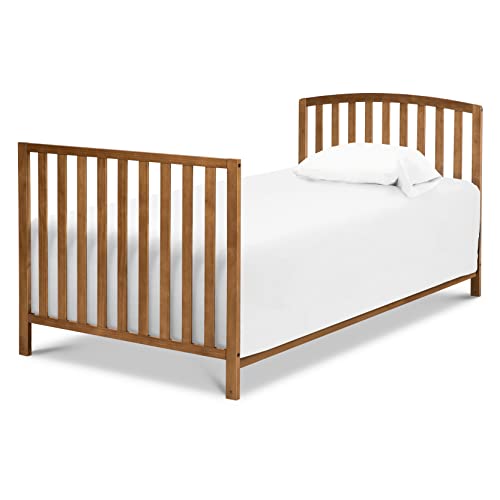 DaVinci Dylan Folding Portable 3-in-1 Convertible Mini Crib and Twin Bed in Chestnut, Greenguard Gold Certified