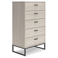 Signature Design by Ashley Socalle 5 Drawer Chest of Drawers, Natural Beige