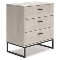 Signature Design by Ashley Socalle 3 Drawer Chest of Drawers, Natural Beige
