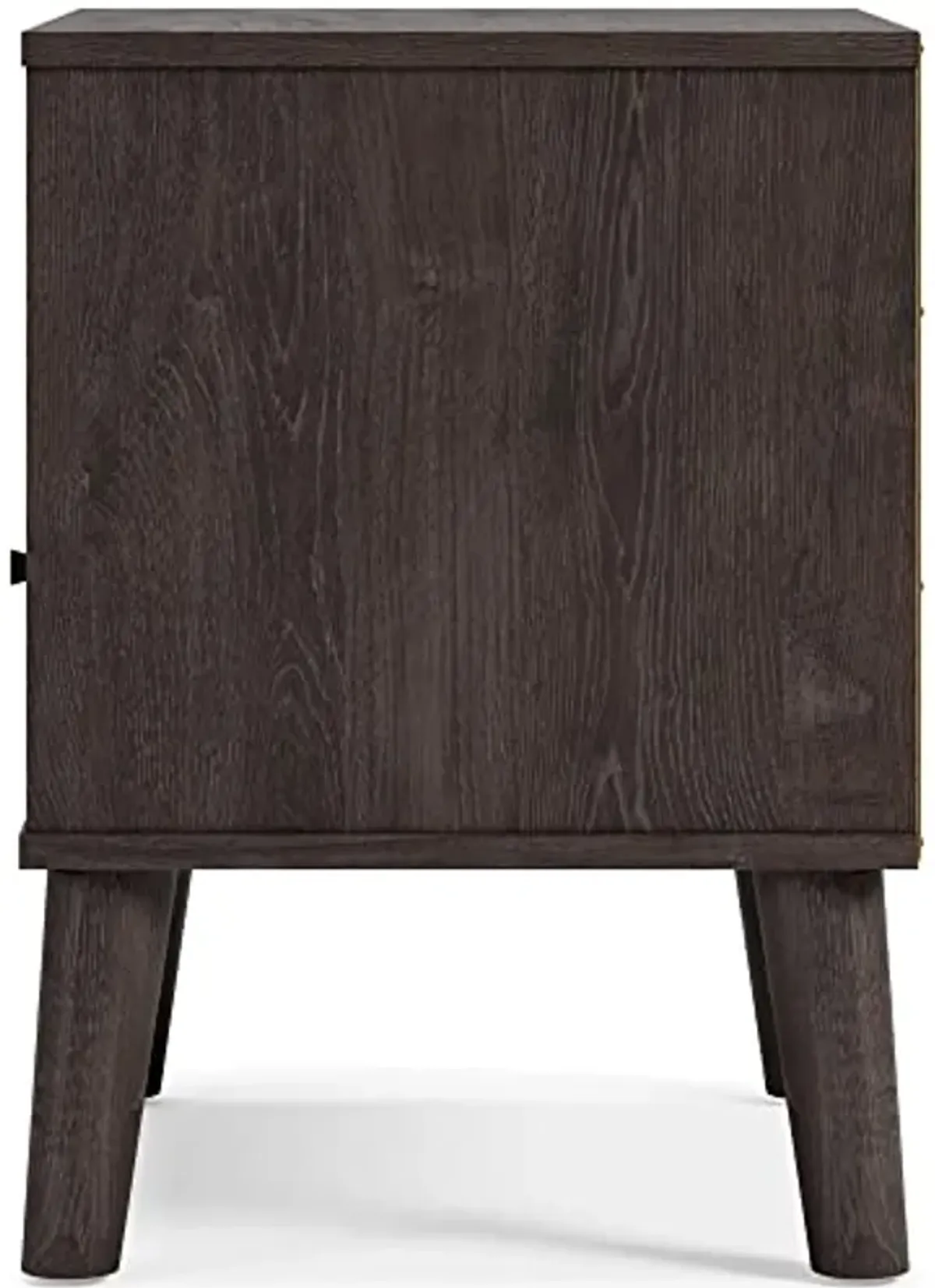 Signature Design by Ashley Piperton 1 Drawer Night Stand Nightstand, 21.88" Tall, Black & Light Brown