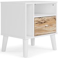 Signature Design by Ashley Piperton 1 Drawer Night Stand Nightstand, White & Light Brown
