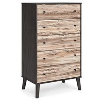 Signature Design by Ashley Piperton 5 Drawer Chest, Black & Light Brown