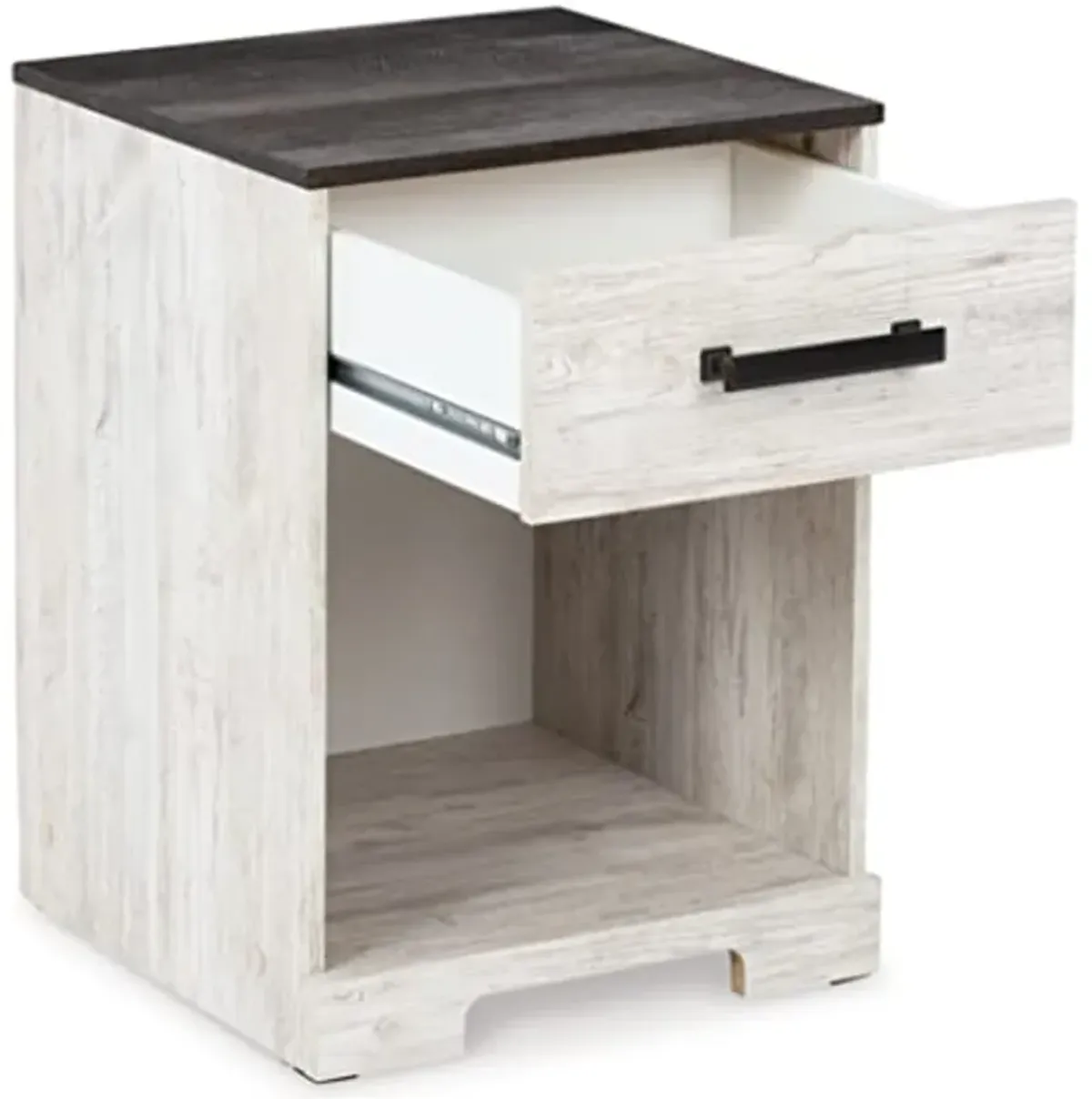 Signature Design by Ashley Shawburn 1 Drawer Night Stand Nightstand, 22.09" Tall, Whitewash & Gray