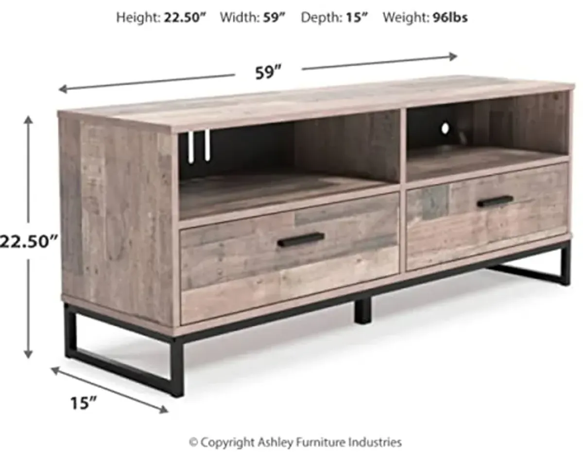 Signature Design by Ashley Neilsville 60" Medium TV Stand, Light Brown