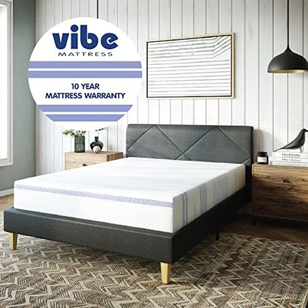 Vibe Gel Memory Foam 12-Inch Mattress with Bonus Mattress Protector| CertiPUR-US Certified | Bed-in-a-Box, Twin