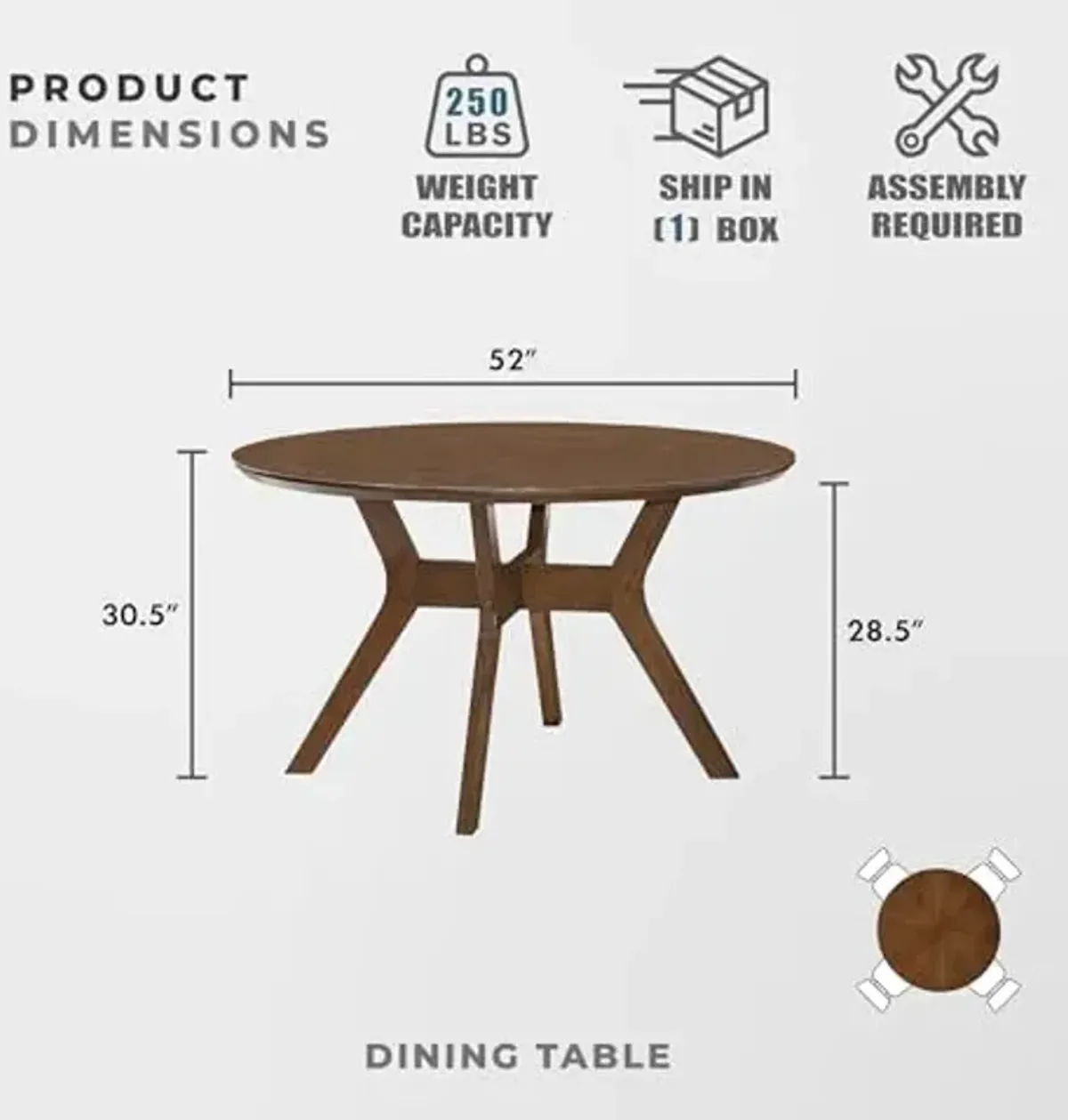 Lexicon Carlo Round Dining Table, Light Oak