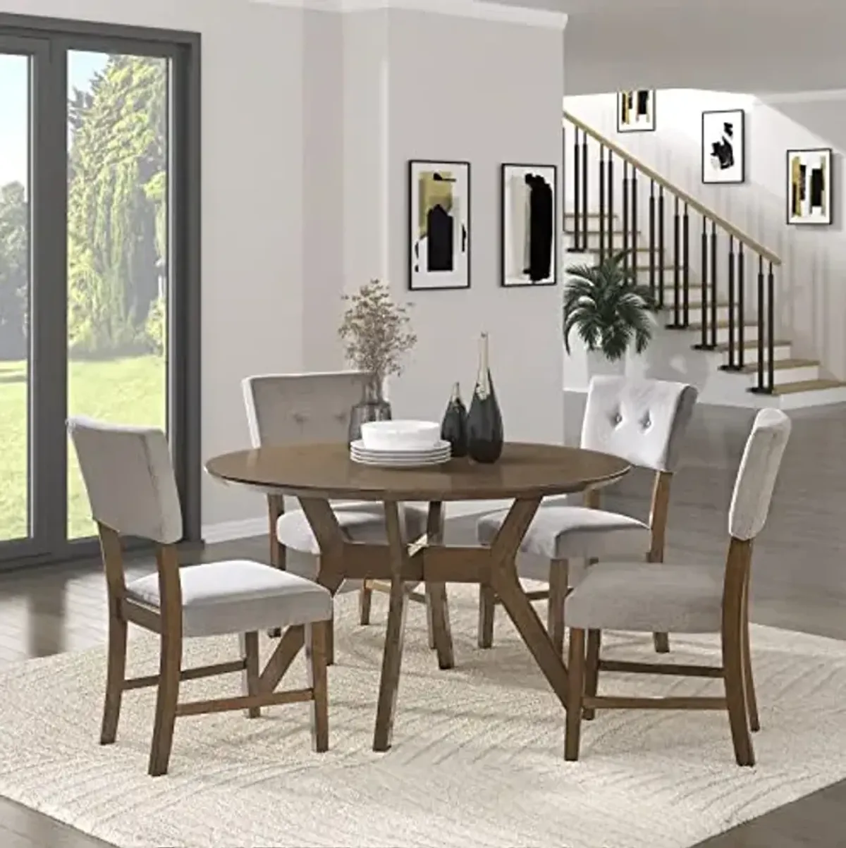 Lexicon Carlo 5-Piece Dining Set, Light Oak