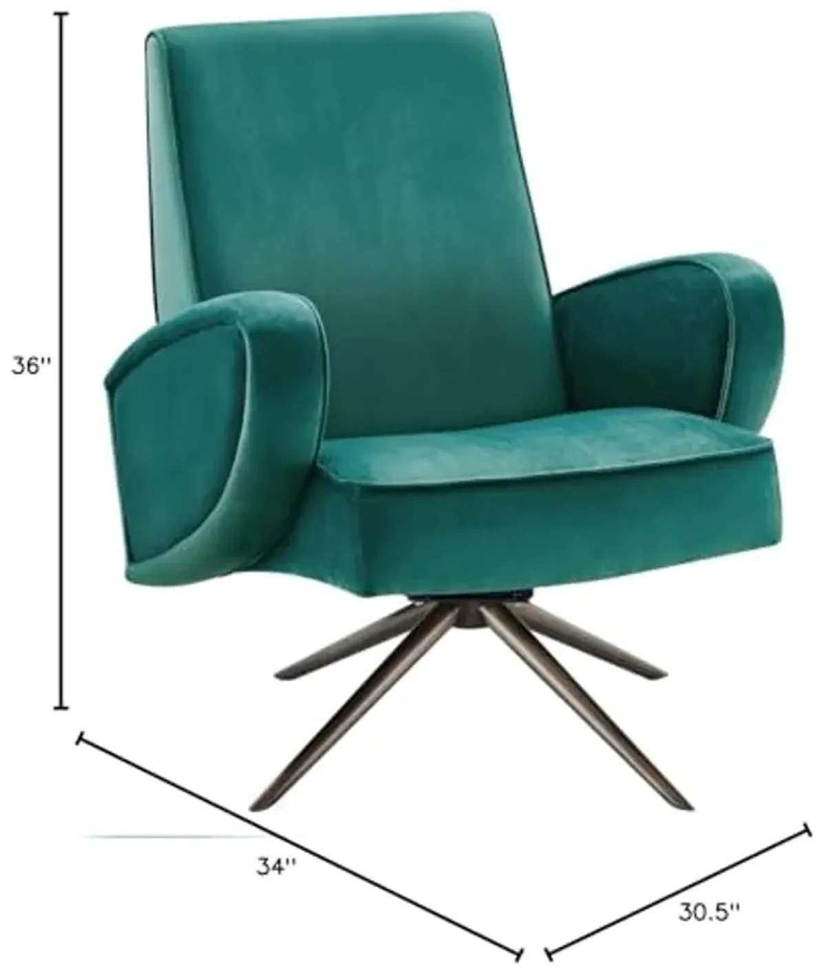 Modway Superior Performance Velvet Swivel Chair with Teal Finish EEI-5027-TEA