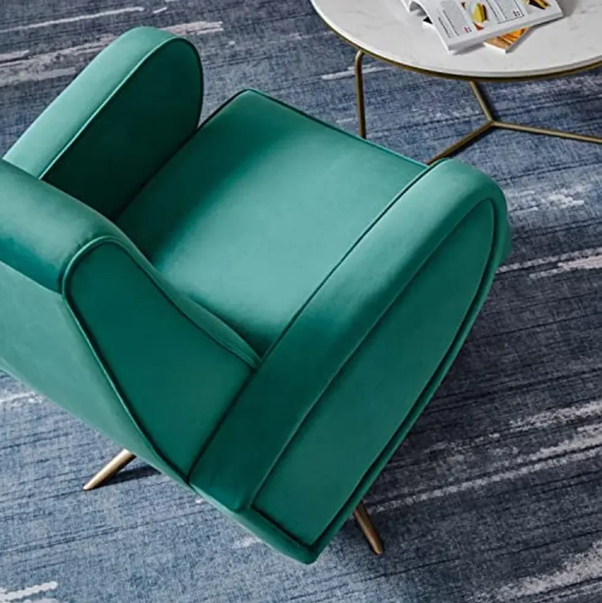 Modway Superior Performance Velvet Swivel Chair with Teal Finish EEI-5027-TEA