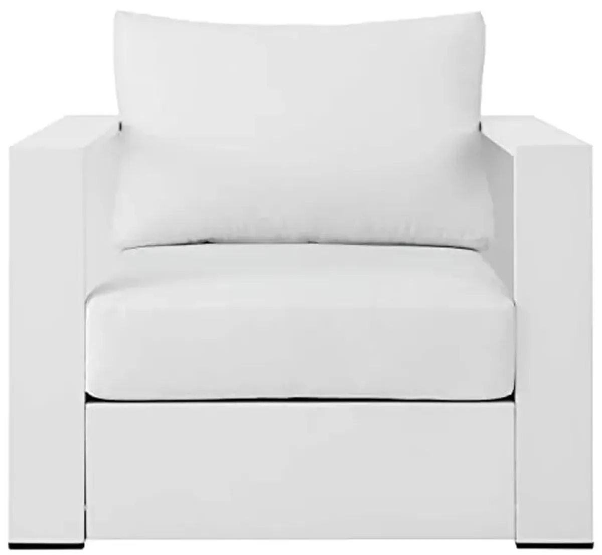 Modway Tahoe Modern Fabric/Aluminum Outdoor Armchair in White