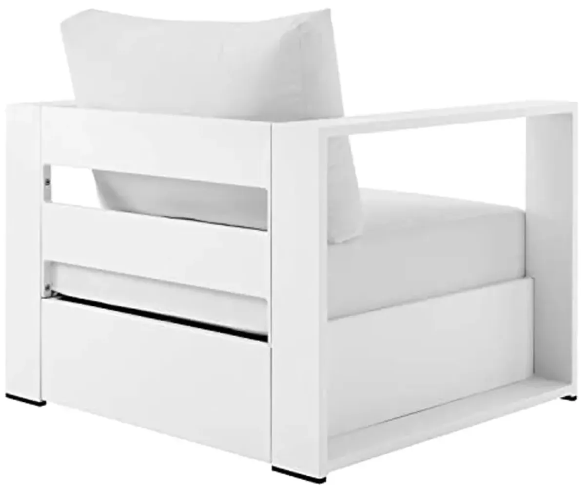 Modway Tahoe Modern Fabric/Aluminum Outdoor Armchair in White