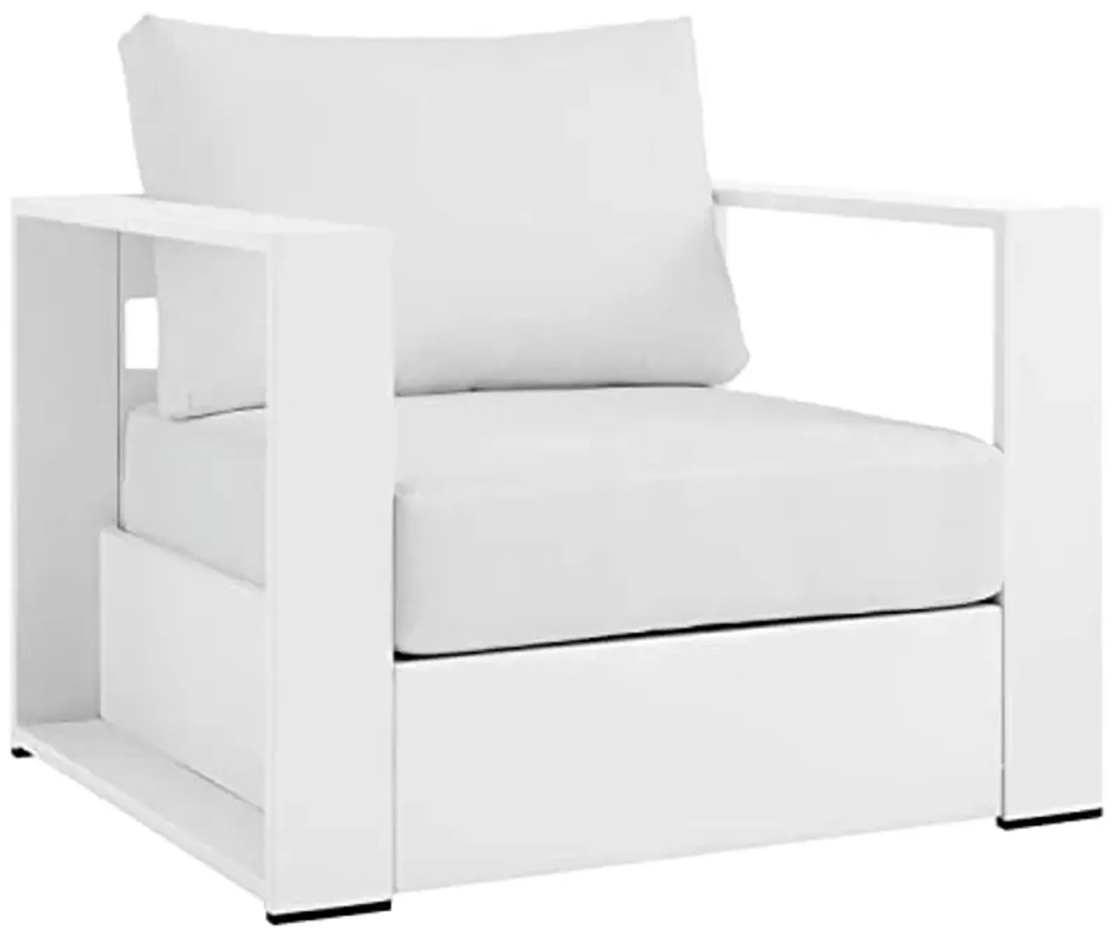 Modway Tahoe Modern Fabric/Aluminum Outdoor Armchair in White