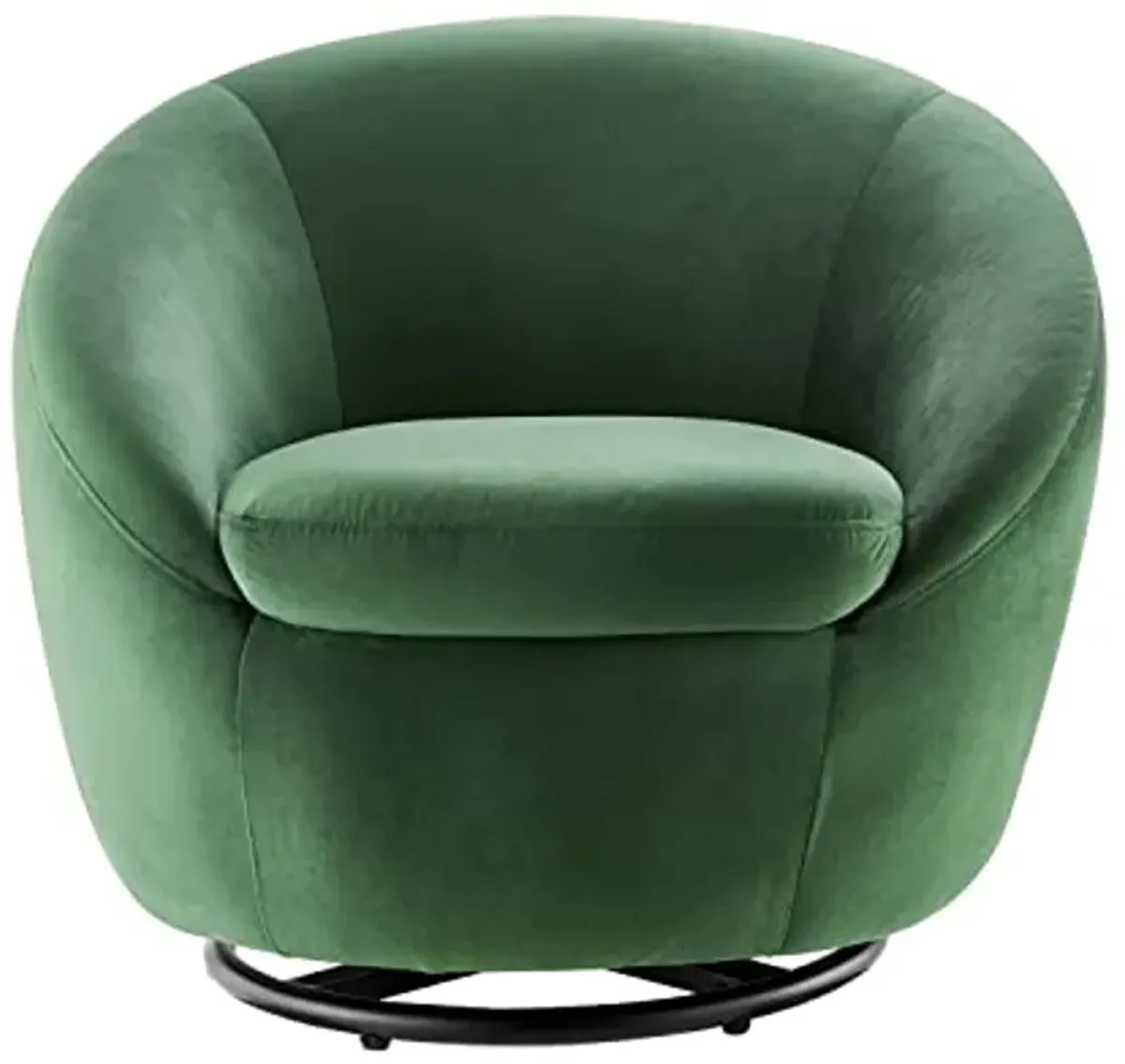 Modway Buttercup Performance Velvet Swivel Chair in Black/Emerald Green