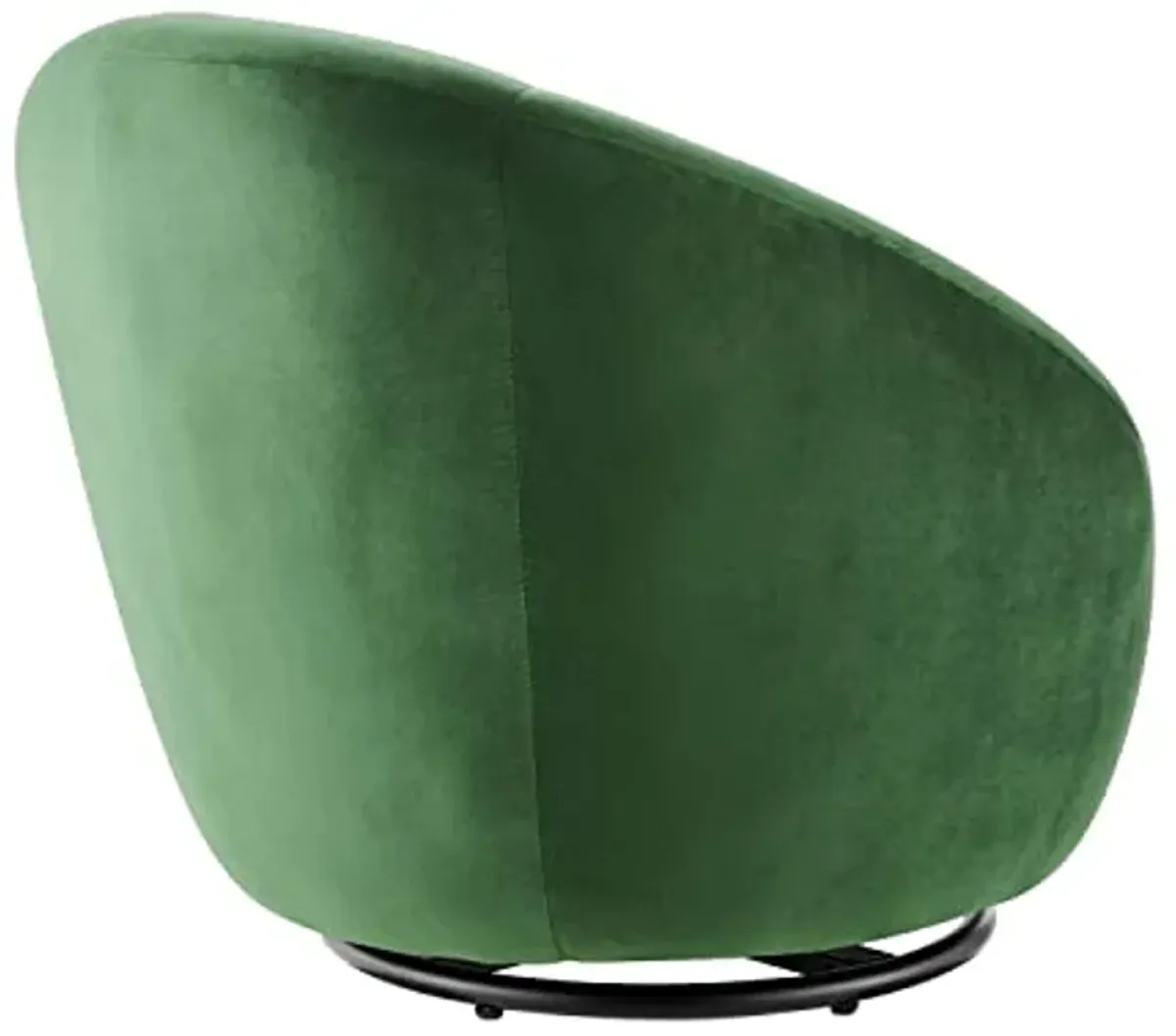 Modway Buttercup Performance Velvet Swivel Chair in Black/Emerald Green