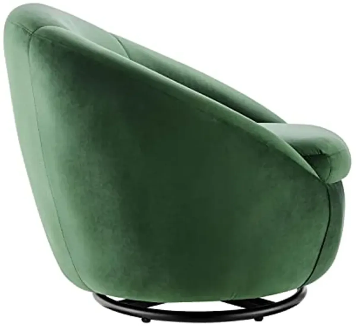 Modway Buttercup Performance Velvet Swivel Chair in Black/Emerald Green