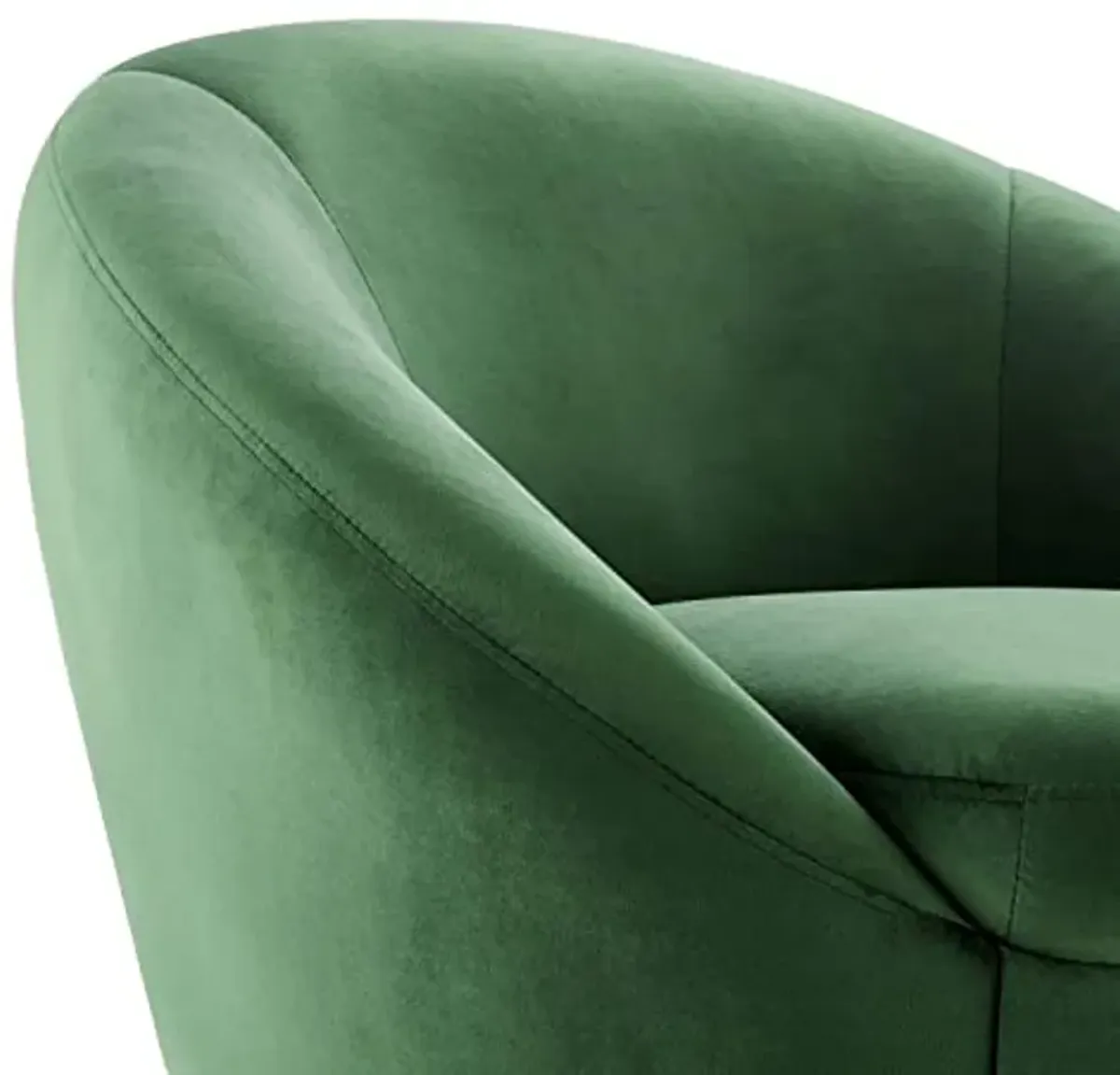 Modway Buttercup Performance Velvet Swivel Chair in Black/Emerald Green